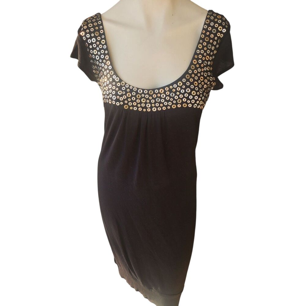 Cache Vintage Y2K Cocktail Dress Womns SZ Small Gromet Grunge Punk Rock Babydoll